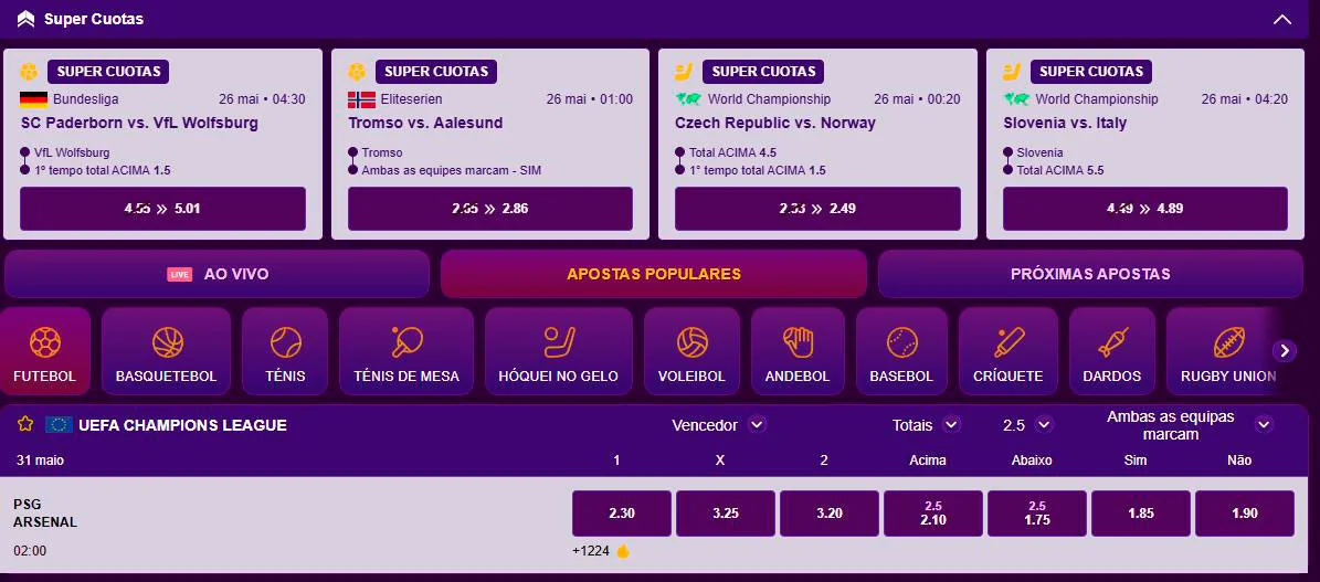 Apostas ao Vivo e Desportos Virtuais